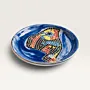 Handmade Turquoise Mosaic Ceramic Plate with Glass Detail