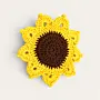 Handmade Crochet Sunflower Cup Coaster in Warm Colors
