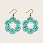 Handmade Crochet Floral Earrings - Pink & Yellow