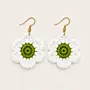 Handmade Crochet Floral Earrings with Multiple Color Options thumbnail