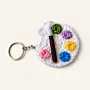 Handmade Crochet Artist Palette Keychain with Colorful Details