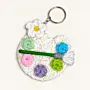 Handmade Crochet Artist Palette Keychain with Colorful Details thumbnail