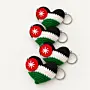 Handmade Crochet Jordan Flag Keychain and Souvenir Charm