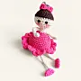 Handmade Crochet Girl Doll Keychain with Custom Color Option