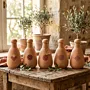 Alkaline Maroon Olla Clay Bottle Handmade 800ml (Calligraphy or Pattern)
