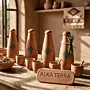 Alkaline Blue Terra Clay Bottle Set Handmade 950ml (Pattern)