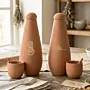 Alkaline Yellow Terra Clay Bottle Set Handmade 950ml (Calligraphy or Pattern)