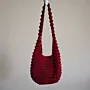 Handmade Crochet Tote Bag with Lining & Magnetic Closure - 30x24 cm