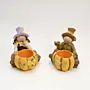 Mini Pumpkin - Rustic Gypsum Marble Sculpture - Hand Painted - 10x8 cm thumbnail