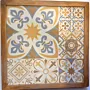 Small Ceramic Accent Table - Pine Wood Pattern Top - 33x33x44 cm thumbnail
