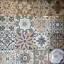 Handcrafted Small Ceramic Accent Table – Pine Wood Printed Top - 3 Kg