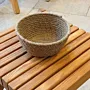 Handcrafted Stitched Jute Pouch – Natural Fiber Storage Bowl (19×10 cm)