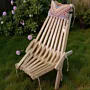 Handcrafted Foldable Teak Trap Chair - Solid Wood - 84x60x86 cm thumbnail