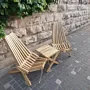 Handcrafted Foldable Teak Trap Chair - Solid Wood - 84x60x86 cm thumbnail