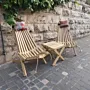 Handcrafted Foldable Teak Trap Chair - Solid Wood - 84x60x86 cm thumbnail