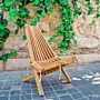 Handcrafted Kids Foldable Trap Chair - Pine Wood - 66x36x69 cm thumbnail