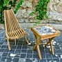 Handcrafted Kids Foldable Trap Chair - Pine Wood - 66x36x69 cm thumbnail