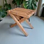 Handcrafted Foldable Small Wood Table - Swedish Pine - 46x32x41 cm thumbnail