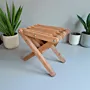 Handcrafted Foldable Small Wood Table - Swedish Pine - 46x32x41 cm thumbnail