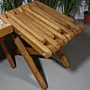 Handcrafted Foldable Small Wood Table - Swedish Pine - 46x32x41 cm thumbnail