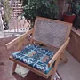 Handcrafted Luxury Teak Chair – Woven Rope Backrest Seating - (8–10) kg
