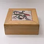 Handmade Ceramic & Wood Storage Box with Mosaic Design – 15x15 cm