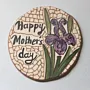 Handmade Ceramic Mosaic Magnet – Natural Clay Finish – 5 cm Diameter