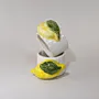 Handmade Ceramic Lemon Ring Art Piece – Mosaic Art – Palm Size