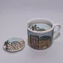 Handmade Ceramic Coaster Set with Holder – 5 Pieces – Mosaic Art