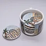 Ceramic Coaster Set with Holder - 5 Pieces - Mosaic Art - 12x12x8 cm thumbnail