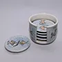 Handmade Ceramic Cup Coaster Set with Holder – Mosaic Art Design