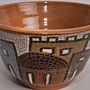 Ceramic Table Plate - Food-Safe with Mosaic Art Finish - 20x3x20 cm thumbnail