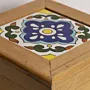 Handmade Ceramic Storage Box - Mosaic Art Decorative Design - 12x12 cm thumbnail