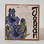 Handmade Jordanian Iris Ceramic Hanging Plaque – Mosaic Art – 15x15 cm