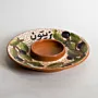 Handmade Ceramic Olive Serving Plate - Decorative Design - Ø20 cm thumbnail