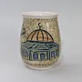 Handmade Ceramic Natural Clay Mug with Mosaic Art Finish - 12x10x10 cm thumbnail