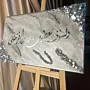 Handmade Resin Quran Verse Wall Art - Silver with Crystal - 40x60 cm thumbnail