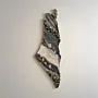 Handmade Resin Palestine Map Wall Clock Gold & Pearl Finish – 100 cm