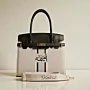 Personalized Premium Leather Handbag - Beige Stripe - Multi-Size/Color