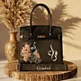 Personalized Premium Leather Handbag - Peacock Floral - Multi-Size/Color