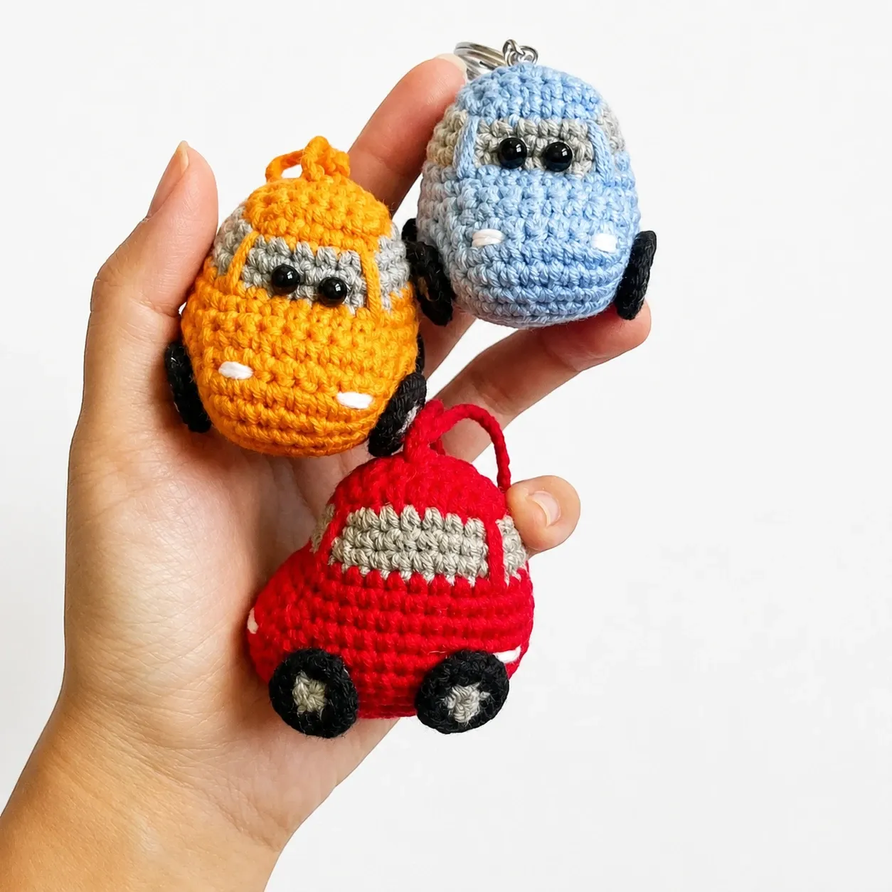 Handmade Crochet Car Keychain in Soft Yarn (Available In Colors)