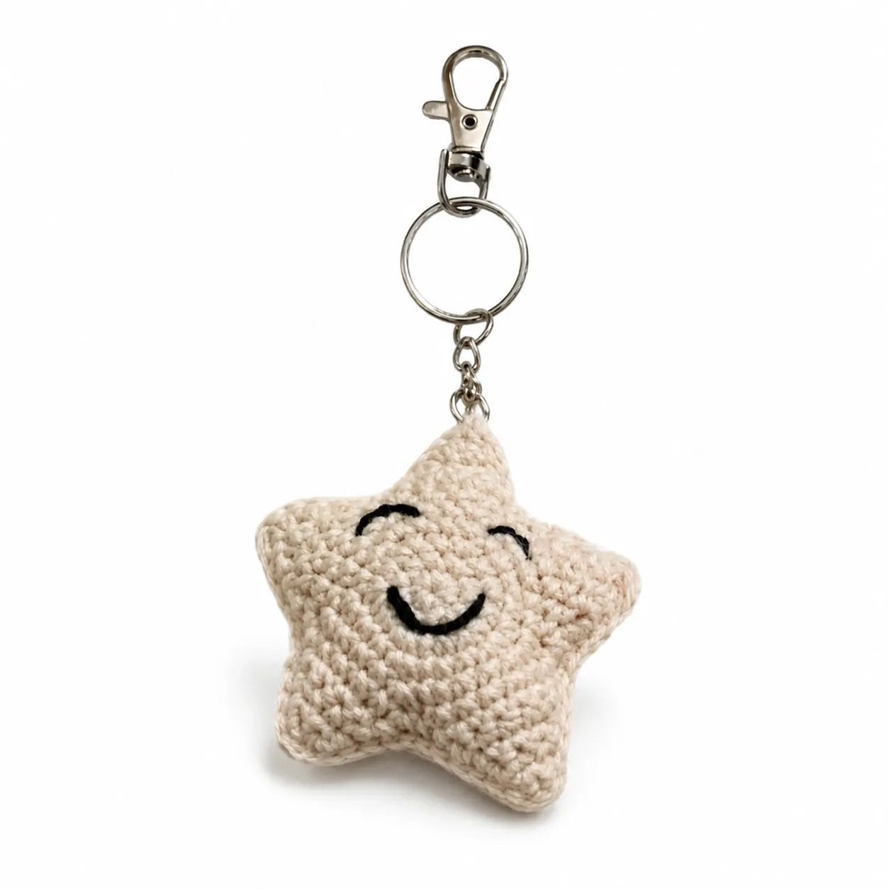 Handmade Crochet Ramadan Star Keychain in Soft Yarn