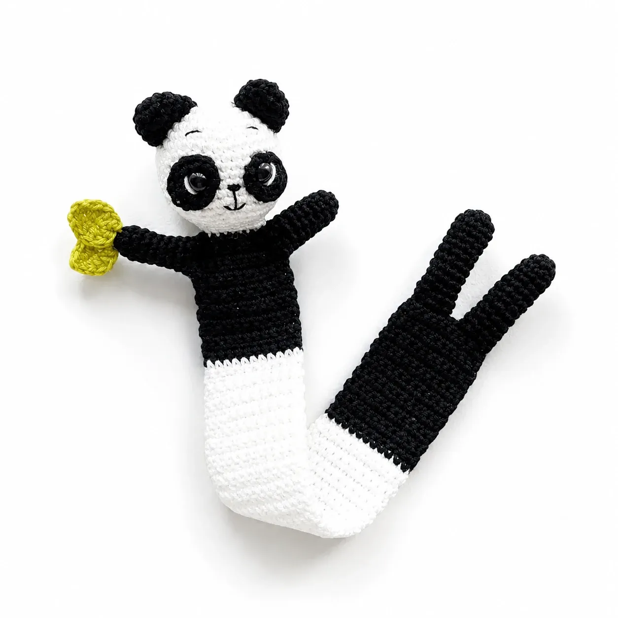 Handmade Crochet Panda Bookmark in Soft Yarn for Books