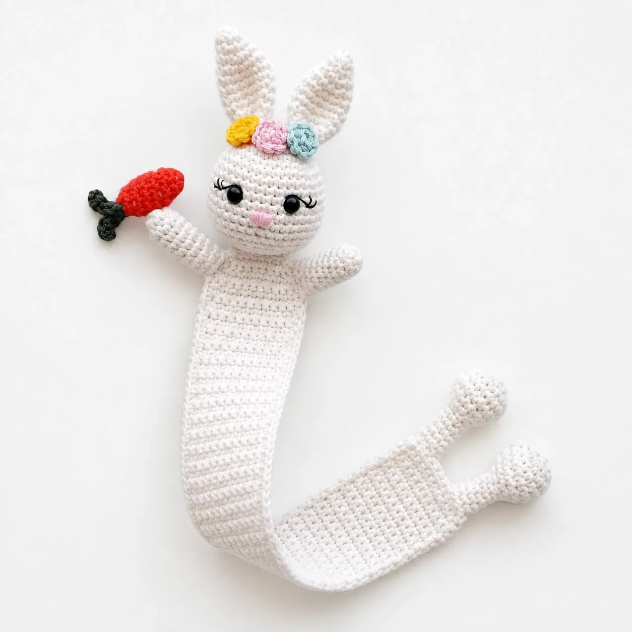 Handmade Crochet Rabbit Bookmark in Soft Yarn for Books