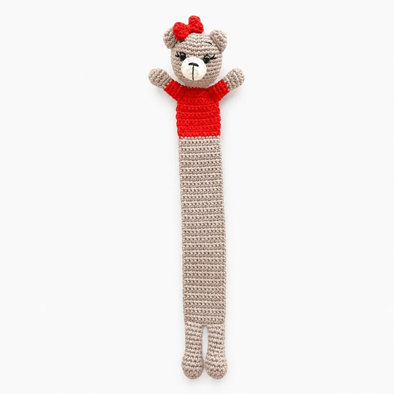 Handmade Crochet Cute Bear Bookmark in Soft Yarn for Books