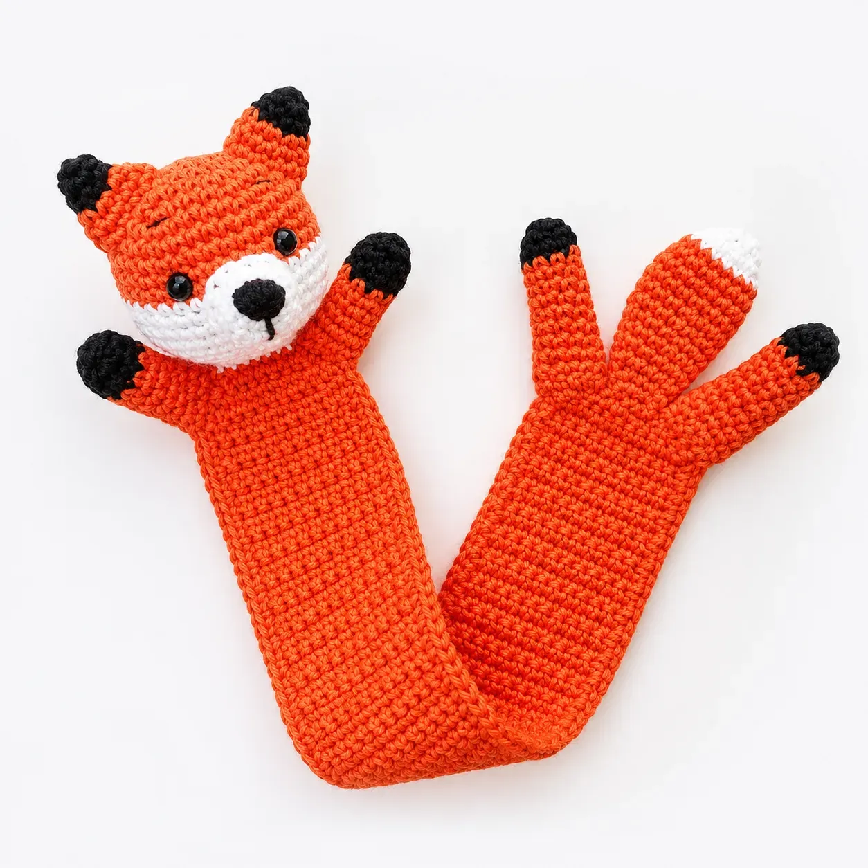 Handmade Crochet Fox Bookmark in Soft Yarn for Books