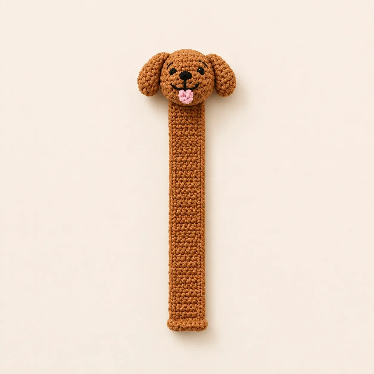 Handmade Crochet Dog Bookmark in Soft Yarn for Books