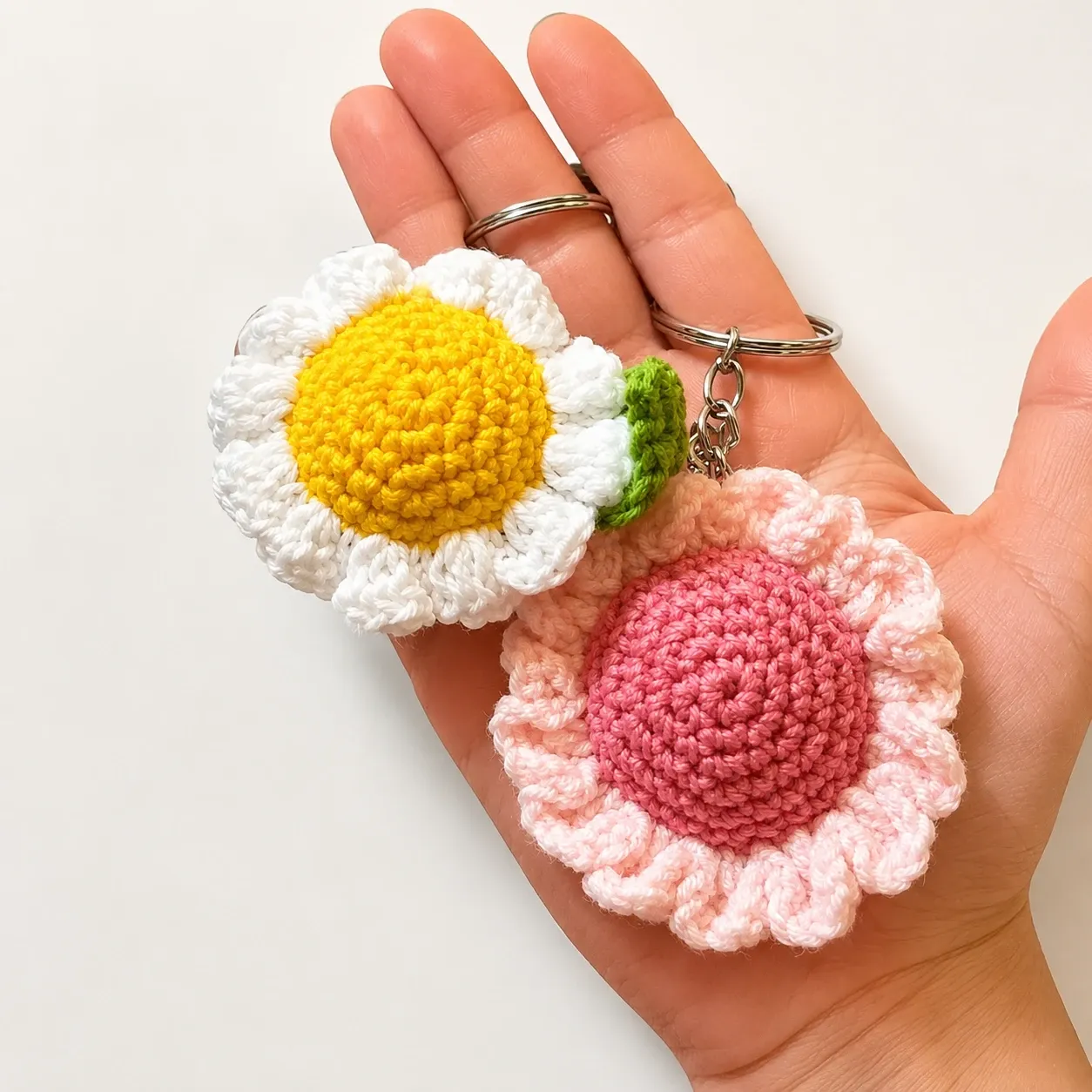 Handmade Crochet Flower Keychain for Bags (Available In Colors)