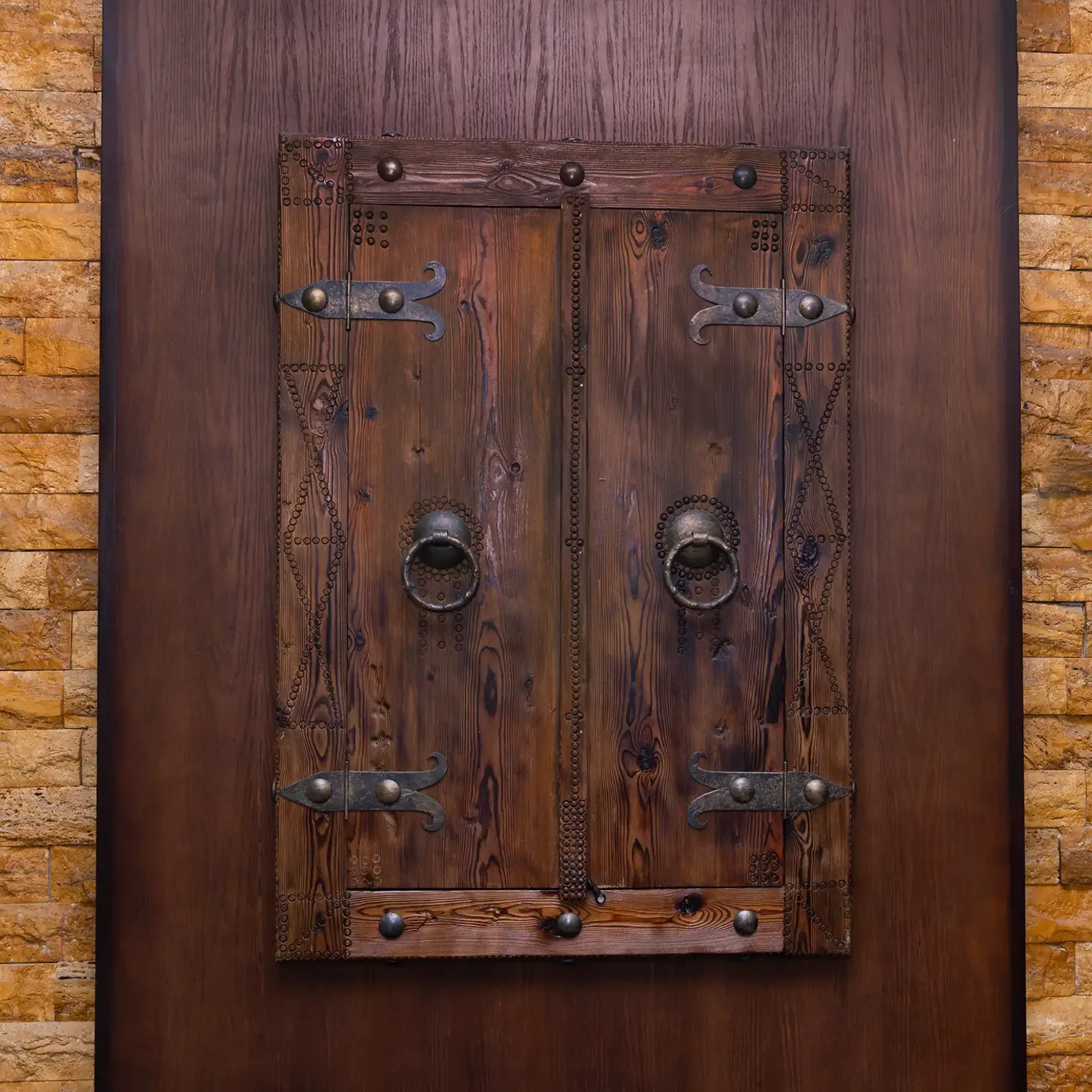 Artisan Rustic Shutter Mirror for Entrances and Living Spaces