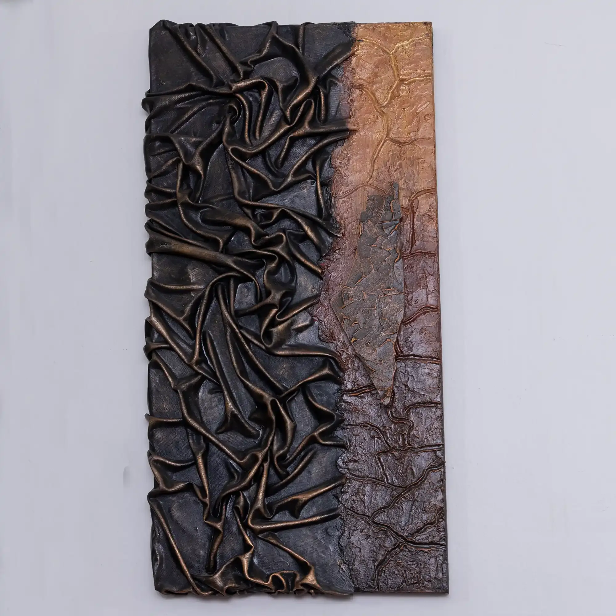 Handcrafted Abstract Raised Fold Design Decorative Wall Artwork